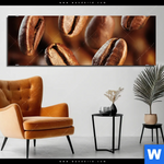 Aluminiumbild Gebürstet Geroestete Kaffeebohnen No 2 Panorama Produktvorschau mit dem Bild Geröstete Kaffeebohnen No.2 im Format Panorama.