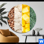 Aluminiumbild Gebürstet Gesunde Ernaehrung Rund Produktvorschau mit dem Bild Gesunde Ernährung im Format Rund.