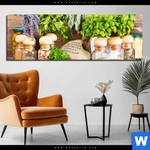 Aluminiumbild Gebürstet Getrocknete Kraeuter Panorama Produktvorschau mit dem Bild Getrocknete Kräuter im Format Panorama.