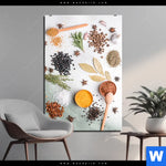 Aluminiumbild Gebürstet Gewuerze Auf Hellem Untergrund Hochformat Produktvorschau mit dem Bild Gewürze auf hellem Untergrund im Format Hochformat.
