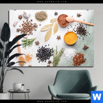 Aluminiumbild Gebürstet Gewuerze Auf Hellem Untergrund Querformat Produktvorschau mit dem Bild Gewürze auf hellem Untergrund im Format Querformat.