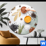 Aluminiumbild Gebürstet Gewuerze Auf Hellem Untergrund Rund Produktvorschau mit dem Bild Gewürze auf hellem Untergrund im Format Rund.
