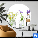 Aluminiumbild Gebürstet Glasvasen Mit Kraeutern Rund Produktvorschau mit dem Bild Glasvasen mit Kräutern im Format Rund.