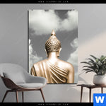 Aluminiumbild Gebürstet Goldene Buddha Statue Hochformat Produktvorschau mit dem Bild Goldene Buddha Statue im Format Hochformat.