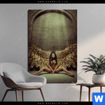 Aluminiumbild Gebürstet Goldene Fluegel Hochformat Produktvorschau mit dem Bild Goldene Flügel im Format Hochformat.