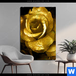 Aluminiumbild Gebürstet Goldene Rose Hochformat Produktvorschau mit dem Bild Goldene Rose im Format Hochformat.