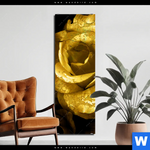 Aluminiumbild Gebürstet Goldene Rose Schmal Produktvorschau mit dem Bild Goldene Rose im Format Schmal.