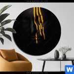 Aluminiumbild Gebürstet Goldene Traenen Rund Produktvorschau mit dem Bild Goldene Tränen im Format Rund.