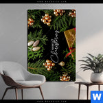 Aluminiumbild Gebürstet Goldene Weihnachtsgruesse Hochformat Produktvorschau mit dem Bild Goldene Weihnachtsgrüße im Format Hochformat.