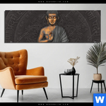 Aluminiumbild Gebürstet Goldener Buddha Panorama Produktvorschau mit dem Bild Goldener Buddha im Format Panorama.