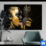 Aluminiumbild Gebürstet Goldenes Ananasmaedchen No 2 Querformat Produktvorschau mit dem Bild Goldenes Ananasmädchen No.2 im Format Querformat.