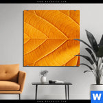 Aluminiumbild Gebürstet Goldenes Blatt Quadrat Produktvorschau mit dem Bild Goldenes Blatt im Format Quadrat.