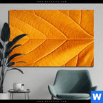 Aluminiumbild Gebürstet Goldenes Blatt Querformat Produktvorschau mit dem Bild Goldenes Blatt im Format Querformat.