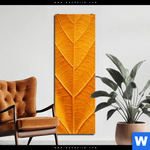 Aluminiumbild Gebürstet Goldenes Blatt Schmal Produktvorschau mit dem Bild Goldenes Blatt im Format Schmal.