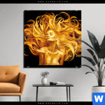 Aluminiumbild Gebürstet Goldenes Haar No 2 Quadrat Produktvorschau mit dem Bild Goldenes Haar No. 2 im Format Quadrat.