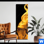 Aluminiumbild Gebürstet Goldenes Haar No 3 Schmal Produktvorschau mit dem Bild Goldenes Haar No.3 im Format Schmal.