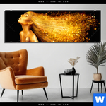 Aluminiumbild Gebürstet Goldenes Haar Panorama Produktvorschau mit dem Bild Goldenes Haar im Format Panorama.