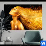 Aluminiumbild Gebürstet Goldenes Haar Querformat Produktvorschau mit dem Bild Goldenes Haar im Format Querformat.