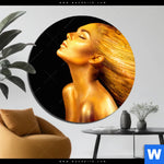 Aluminiumbild Gebürstet Goldenes Haar Rund Produktvorschau mit dem Bild Goldenes Haar im Format Rund.