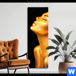 Aluminiumbild Gebürstet Goldenes Haar Schmal Produktvorschau mit dem Bild Goldenes Haar im Format Schmal.