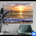 Aluminiumbild Gebürstet Goldenes Licht Am Meer Querformat Produktvorschau mit dem Bild Goldenes Licht am Meer im Format Querformat.