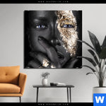 Aluminiumbild Gebürstet Goldenes Make Up Quadrat Produktvorschau mit dem Bild Goldenes Make-up im Format Quadrat.