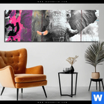 Aluminiumbild Gebürstet Grunge Elefant Panorama Produktvorschau mit dem Bild Grunge Elefant im Format Panorama.