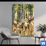 Aluminiumbild Gebürstet Gruppe Rotwild Hochformat Produktvorschau mit dem Bild Gruppe Rotwild im Format Hochformat.