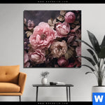 Aluminiumbild Gebürstet Hellrosa Blumen Quadrat Produktvorschau mit dem Bild Hellrosa Blumen im Format Quadrat.