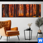 Aluminiumbild Gebürstet Herbstwald Panorama Produktvorschau mit dem Bild Herbstwald im Format Panorama.