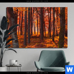 Aluminiumbild Gebürstet Herbstwald Querformat Produktvorschau mit dem Bild Herbstwald im Format Querformat.