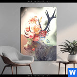 Aluminiumbild Gebürstet Hirsch Blumen Hochformat Produktvorschau mit dem Bild Hirsch & Blumen im Format Hochformat.