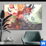 Aluminiumbild Gebürstet Hirsch Blumen Querformat Produktvorschau mit dem Bild Hirsch & Blumen im Format Querformat.