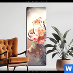Aluminiumbild Gebürstet Hirsch Blumen Schmal Produktvorschau mit dem Bild Hirsch & Blumen im Format Schmal.