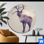 Aluminiumbild Gebürstet Hirsch Wald No 1 Rund Produktvorschau mit dem Bild Hirsch & Wald No.1 im Format Rund.