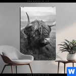 Aluminiumbild Gebürstet Hochland Rind Schwarz Weiss No 2 Hochformat Produktvorschau mit dem Bild Hochland-Rind Schwarz-Weiß No. 2 im Format Hochformat.