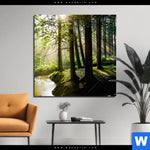 Aluminiumbild Gebürstet Im Wald Quadrat Produktvorschau mit dem Bild Im Wald im Format Quadrat.