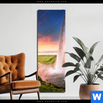 Aluminiumbild Gebürstet Islaendischer Wasserfall Schmal Produktvorschau mit dem Bild Isländischer Wasserfall im Format Schmal.