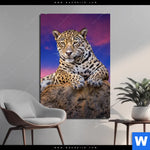 Aluminiumbild Gebürstet Jaguar Auf Felsen Hochformat Produktvorschau mit dem Bild Jaguar auf Felsen im Format Hochformat.