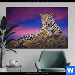 Aluminiumbild Gebürstet Jaguar Auf Felsen Querformat Produktvorschau mit dem Bild Jaguar auf Felsen im Format Querformat.