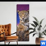 Aluminiumbild Gebürstet Jaguar Auf Felsen Schmal Produktvorschau mit dem Bild Jaguar auf Felsen im Format Schmal.