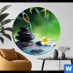 Aluminiumbild Gebürstet Japanischer Brunnen Rund Produktvorschau mit dem Bild Japanischer Brunnen im Format Rund.