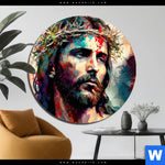 Aluminiumbild Gebürstet Jesus Christus Mit Dornenkrone Rund Produktvorschau mit dem Bild Jesus Christus mit Dornenkrone im Format Rund.