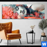 Aluminiumbild Gebürstet Jolanda Frau Mit Blumen Im Haar Panorama Produktvorschau mit dem Bild Jolanda - Frau mit Blumen im Haar im Format Panorama.