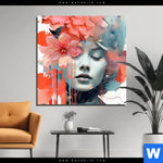 Aluminiumbild Gebürstet Jolanda Frau Mit Blumen Im Haar Quadrat Produktvorschau mit dem Bild Jolanda - Frau mit Blumen im Haar im Format Quadrat.