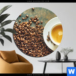 Aluminiumbild Gebürstet Kaffee Genuss Rund Produktvorschau mit dem Bild Kaffee-Genuss im Format Rund.