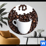 Aluminiumbild Gebürstet Kaffeegenuss Aus Besten Bohnen Rund Produktvorschau mit dem Bild Kaffeegenuss aus besten Bohnen im Format Rund.