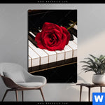 Aluminiumbild Gebürstet Klavier Rose Hochformat Produktvorschau mit dem Bild Klavier & Rose im Format Hochformat.