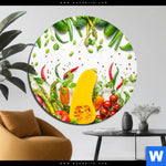 Aluminiumbild Gebürstet Knackiges Frisches Gemuese Rund Produktvorschau mit dem Bild Knackiges frisches Gemüse im Format Rund.