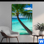 Aluminiumbild Gebürstet Kokospalme Am Strand Hochformat Produktvorschau mit dem Bild Kokospalme am Strand im Format Hochformat.